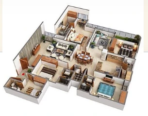 4 BHK floor plan at K Shire, Punawale, Pune